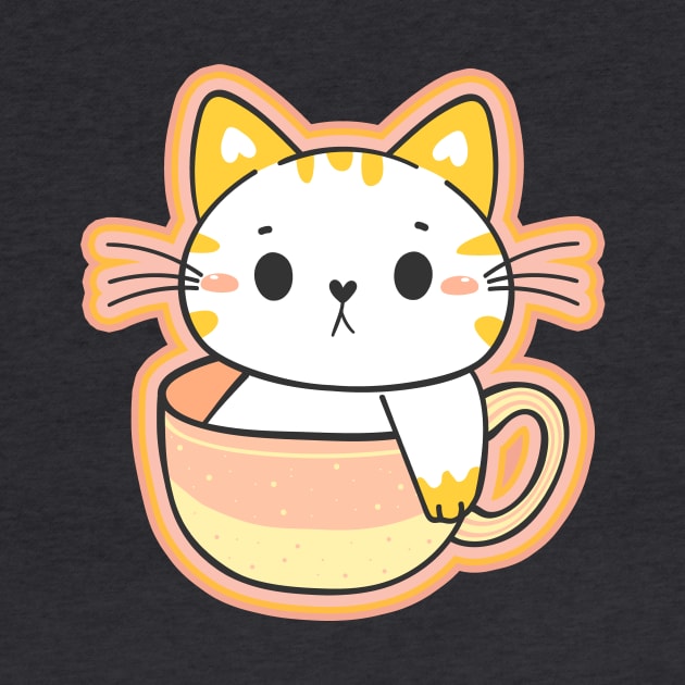 Adorable cat sitting in a coffee cup by CreativeXpro